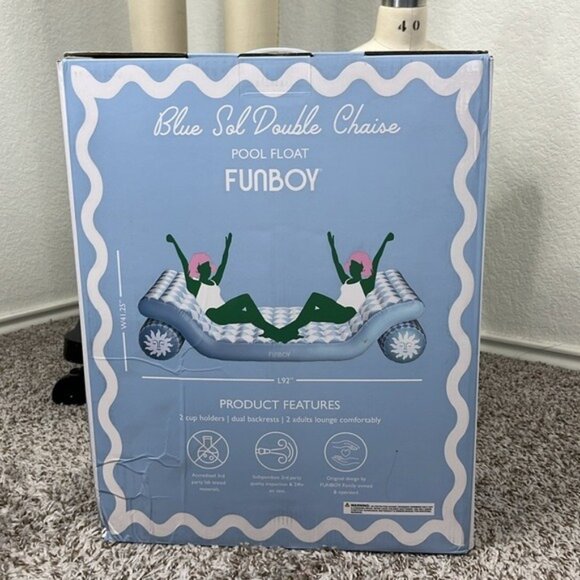 Funboy Blue Sol Dual Chaise Dual Lounger Pool Float Sofa - Picture 6 of 7